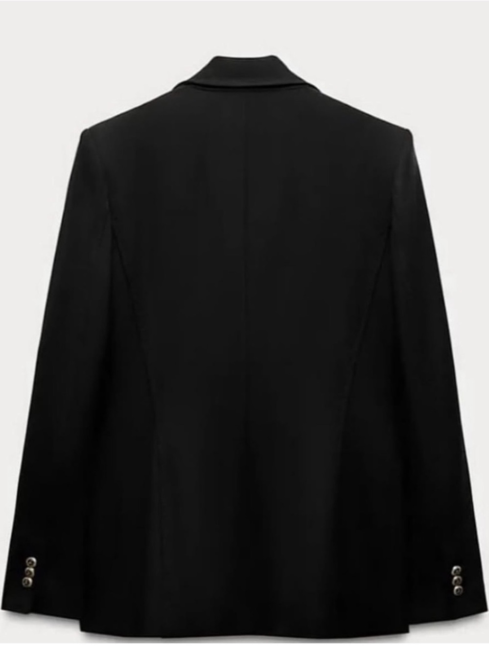 Zara Double-Breasted Black Blazer with Gold Buttons - Picture 3 of 7
